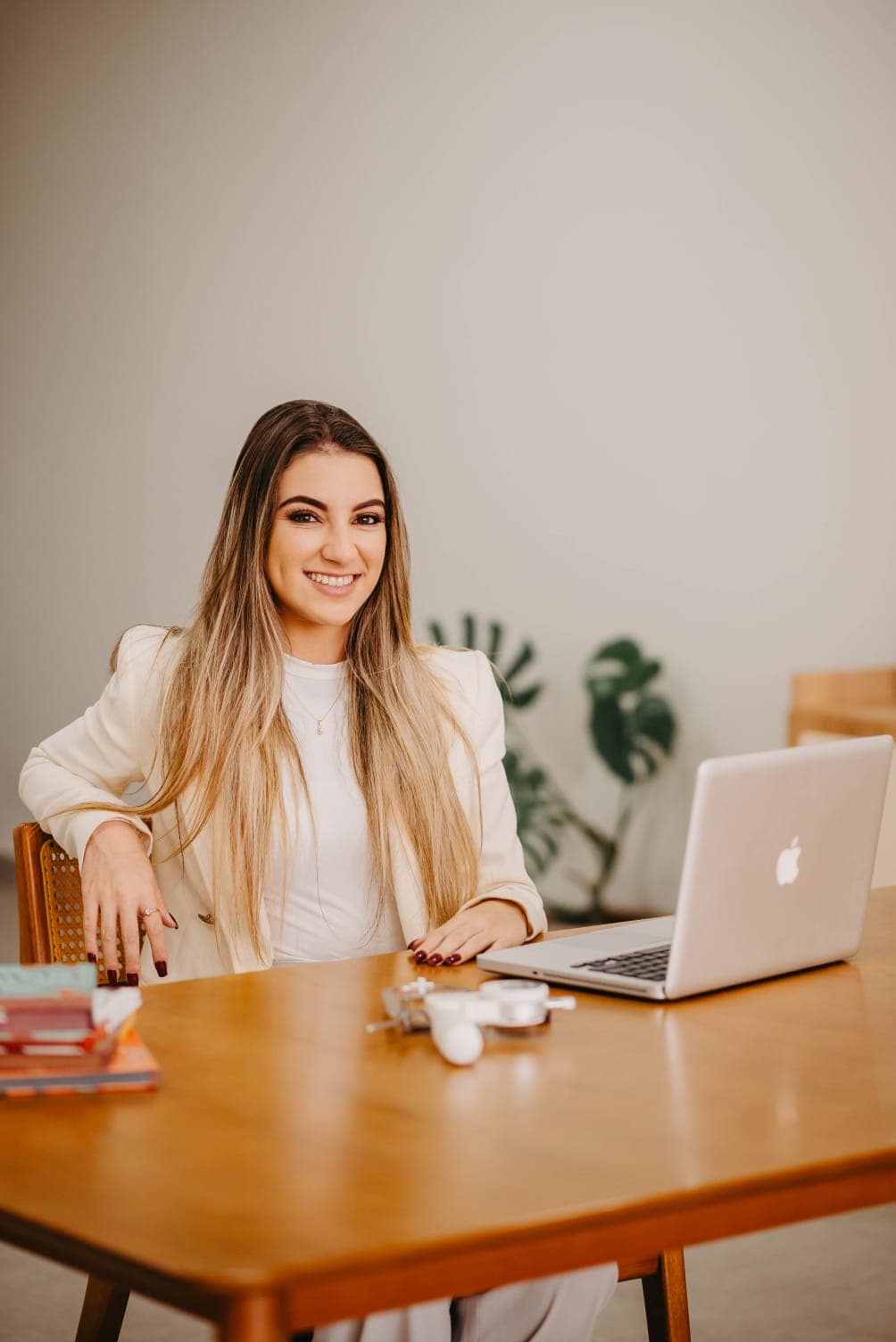 Patrícia durante atendimento em consultoria nutricional